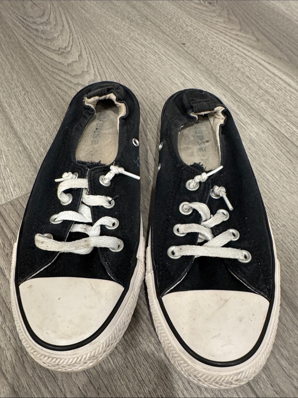 Converse Kids Black Canvas Sneakers with White Accents
